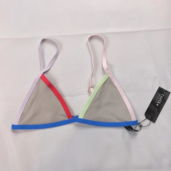 Tavik JETT Triangle Color Block Swimsuit Top Small - Picture 1 of 6
